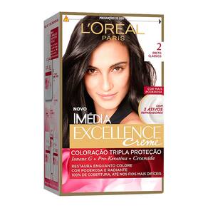 Tintura Creme Imédia Excellence L`oréal Preto Clássico 2 Kit
