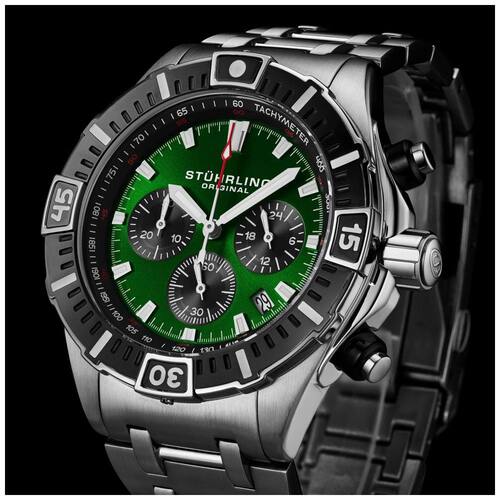 Stuhrling Stellar 44mm Cronógrafo de Quartzo Japonês Casas Bahia