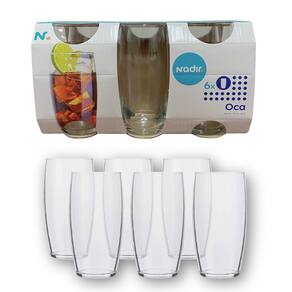 Jogo de 6 Copos De Vidro Nadir Oca 300ml R7729