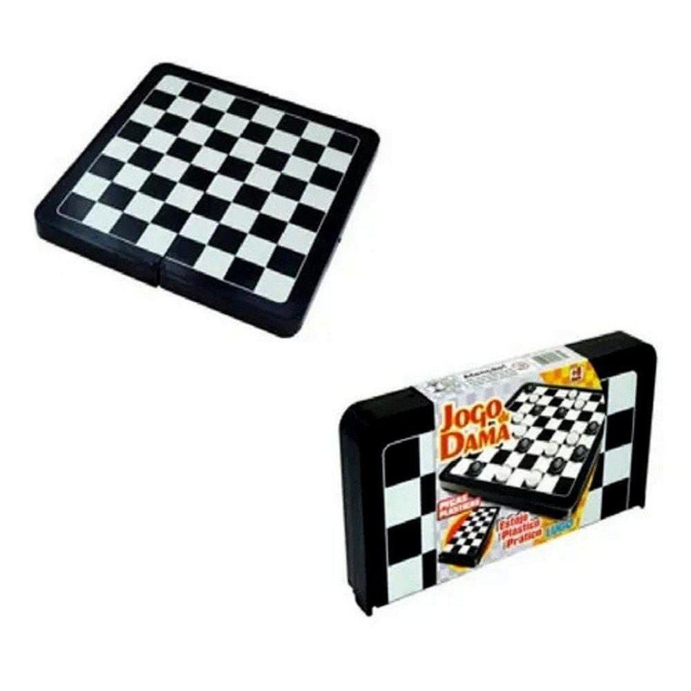 Jogo de Dama Tabuleiro Plástico Lugo 26x26 Cm