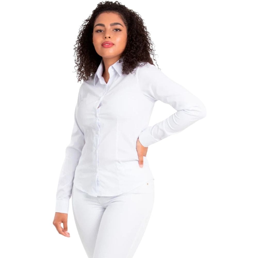 Camisete Tricoline Manga Longa Branco