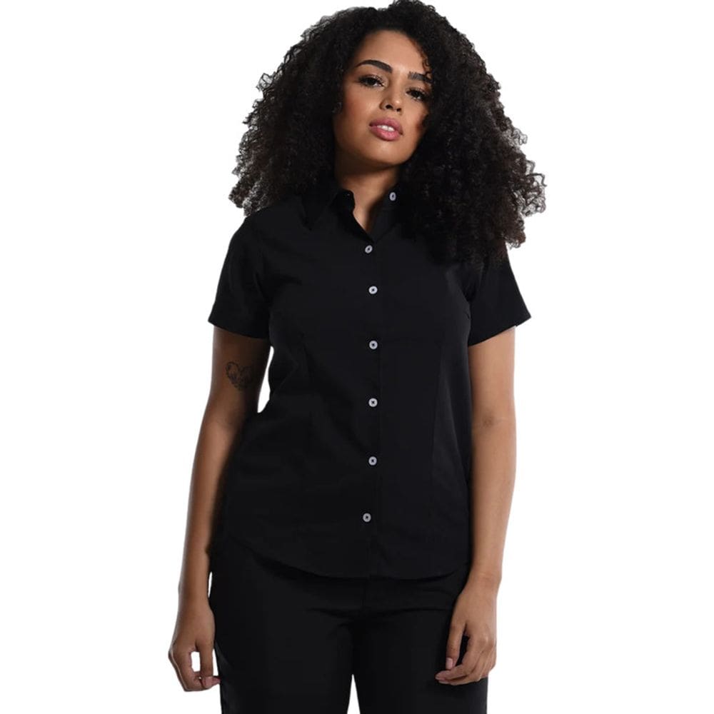 Camisete Tricoline Manga Curta Preto