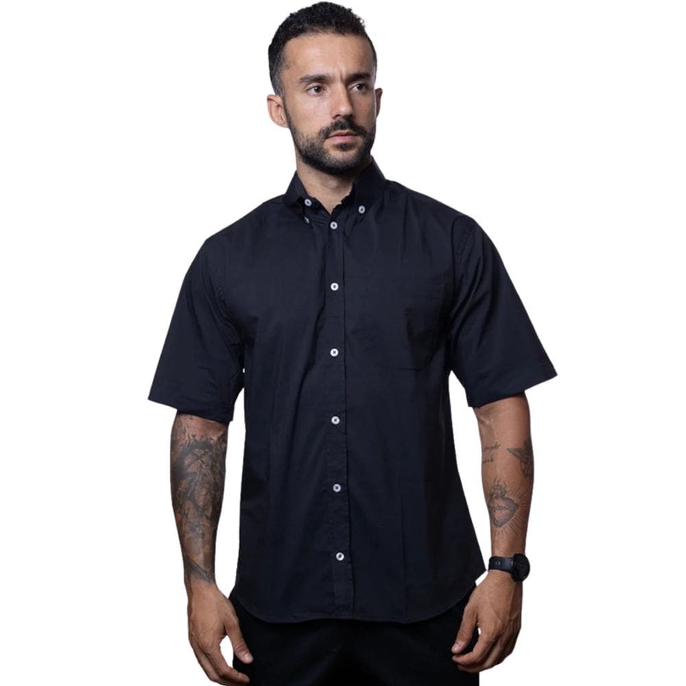 Camisa Cannes Manga Curta Preto