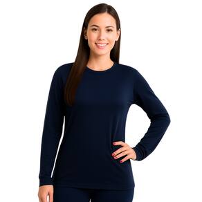 Camiseta Malha Fria Manga longa Azul Marinho