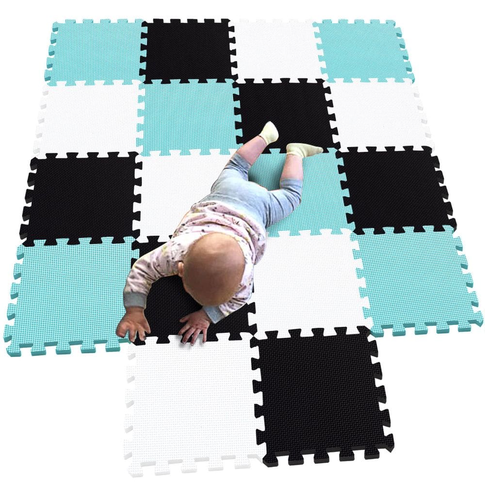 Puzzle Play Mat MQIAOHAM 18 peças de azulejos de espuma macios para bebês e crianças