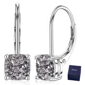 Brincos Kosuwo em prata esterlina 925 Druzy para mulheres
