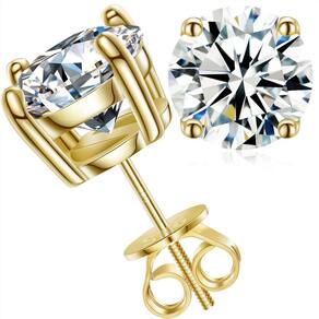 Brincos THE Moissanite 2ct.tw em latão, ouro amarelo 18k