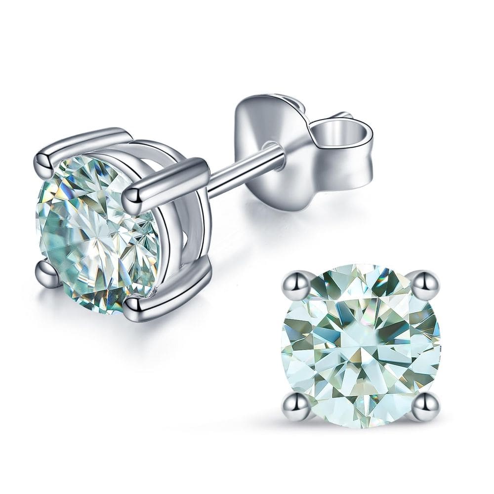 Brincos YODEWA Moissanite 925 em prata DEF cor azul 2CT