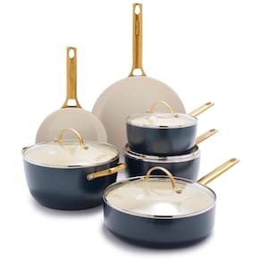 Conjunto de Panelas e Frigideiras Antiaderentes com Revestimento de Cerâmica, 10 Peças, GREENPAN CC005211 001, Azul