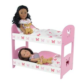 Mobiliário para bonecas, beliche Emily Rose Butterfly, bonecas de 18 polegadas
