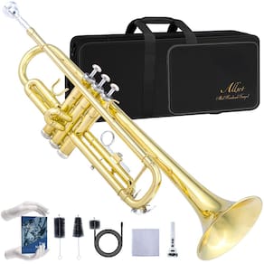 Conjunto padrão de trompete ALLSET ABT-400 Bb com estojo e acessórios