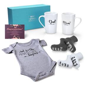 Presentes de gravidez, conjunto de canecas MIYYET New Mom EST 2024, roupas para bebês