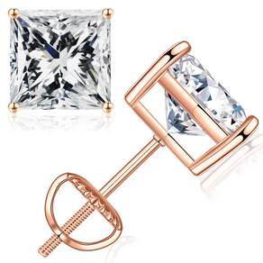 Brincos SMILEST Princess Moissanite, 0,6 quilates, cor D, VVS1