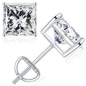 Brincos SMILEST 0,6 quilates em prata Moissanite 925 com corte princês