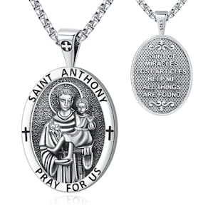 Colar Eusense St. Anthony com pingente em prata esterlina 925