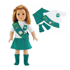 Roupas de boneca Emily Rose 18 polegadas Jr. Roupa de uniforme de escoteira