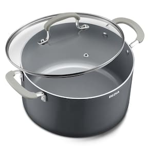 Panela antiaderente de cerâmica BEZIA 6L com tampa pronta para indução