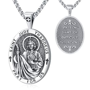 Colar Eusense Saint Jude Thaddeus em prata esterlina 925