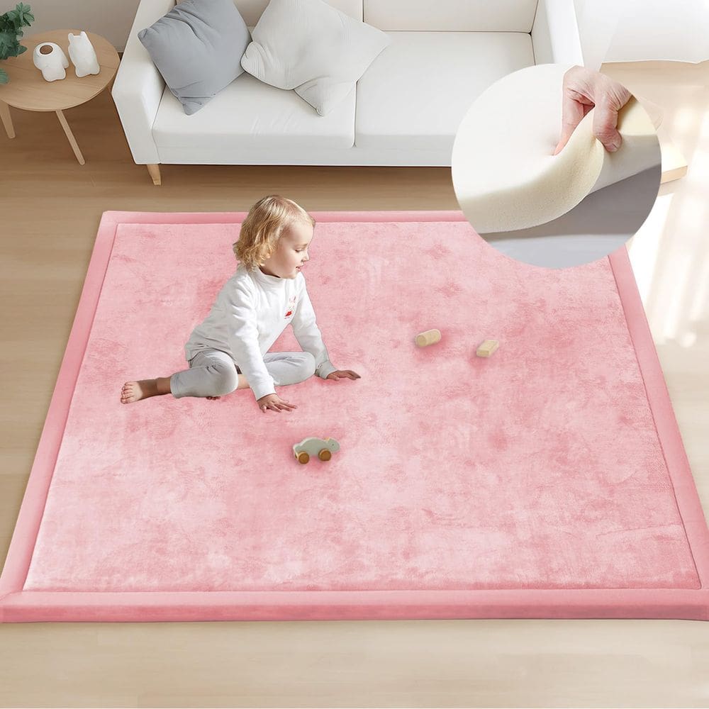 Tapete de brincar para bebês ACOMOPACK Espuma viscoelástica de 1,3 cm de espessura 50 x 50 cm rosa