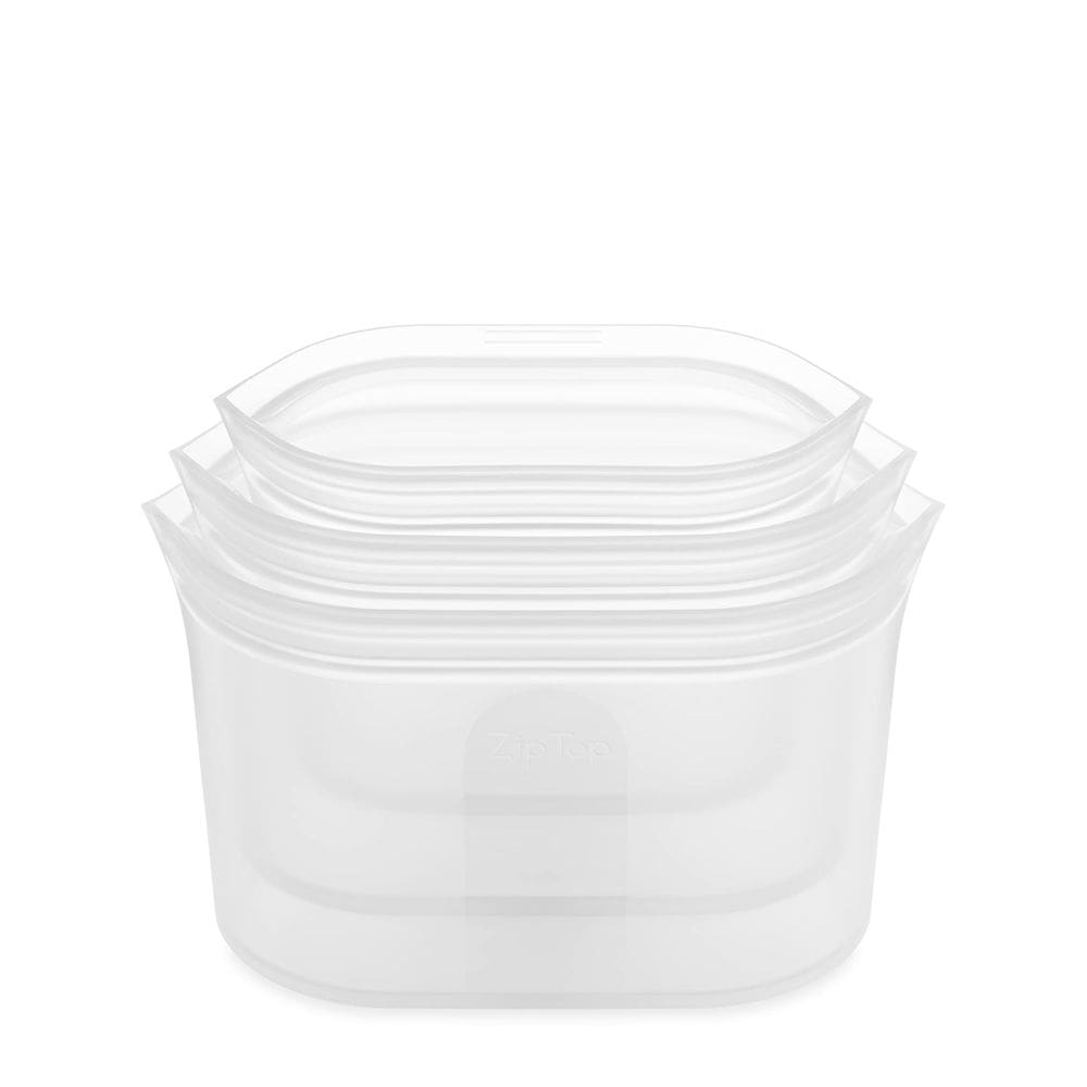 Sacos de armazenamento de alimentos Zip Top 3 Dish Set Silicone [Frost]