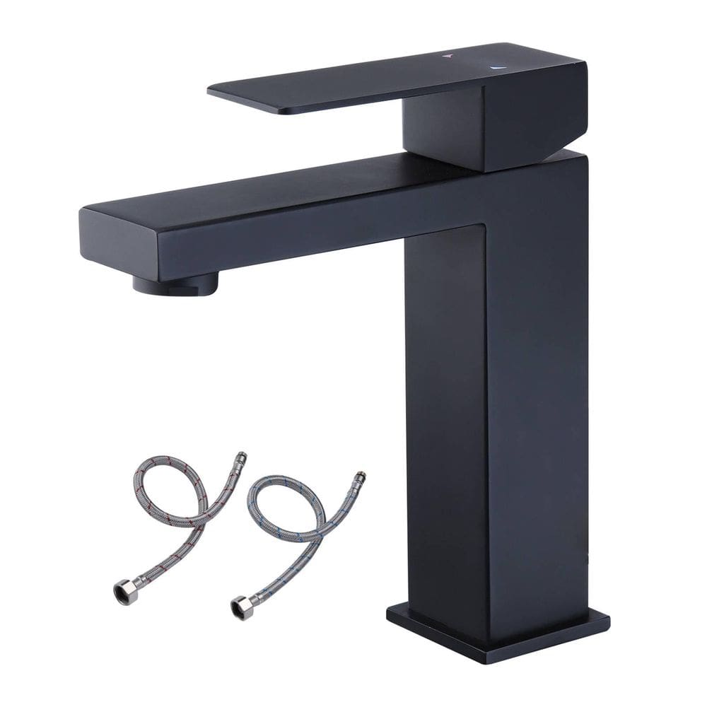 Torneira de pia de banheiro Besfocet Matte Black Stainless Steel