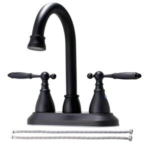 Torneira de pia de banheiro Besfocet Vintage Matte Black 2 Handle