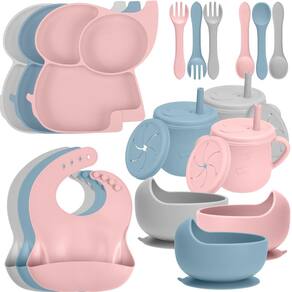 Conjunto de alimentação para bebês Mummentos Silicone de 6 meses ou mais, pacote com 24