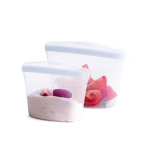 Sacos de armazenamento de alimentos reutilizáveis Stasher Premium Silicone, pacote com 2 unidades