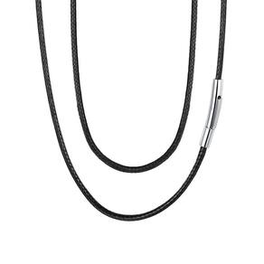 Colar FaithHeart Wax Rope para homens, cordão de couro trançado de 76 cm