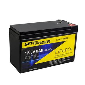 Bateria de lítio de ciclo profundo SEFEPODER 12V 8Ah LiFePO4 2000+