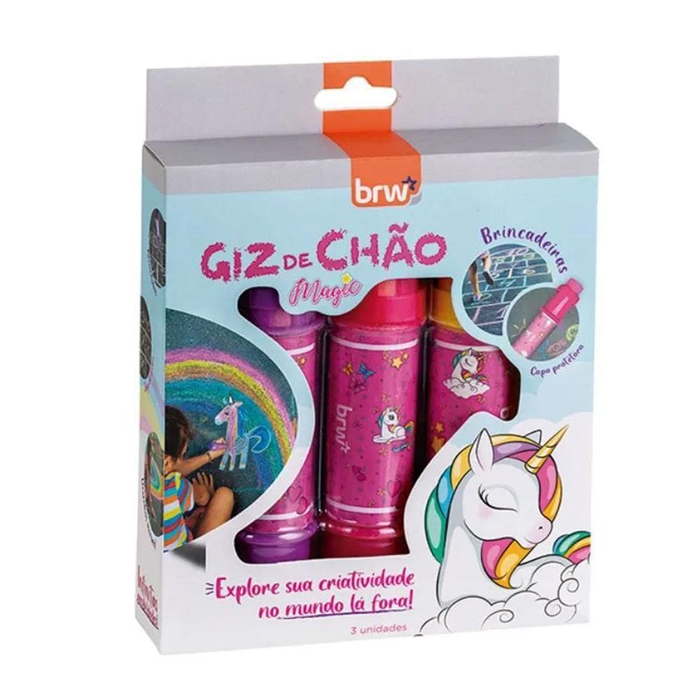 Giz De Chão Magic Com 3 Cores Brw