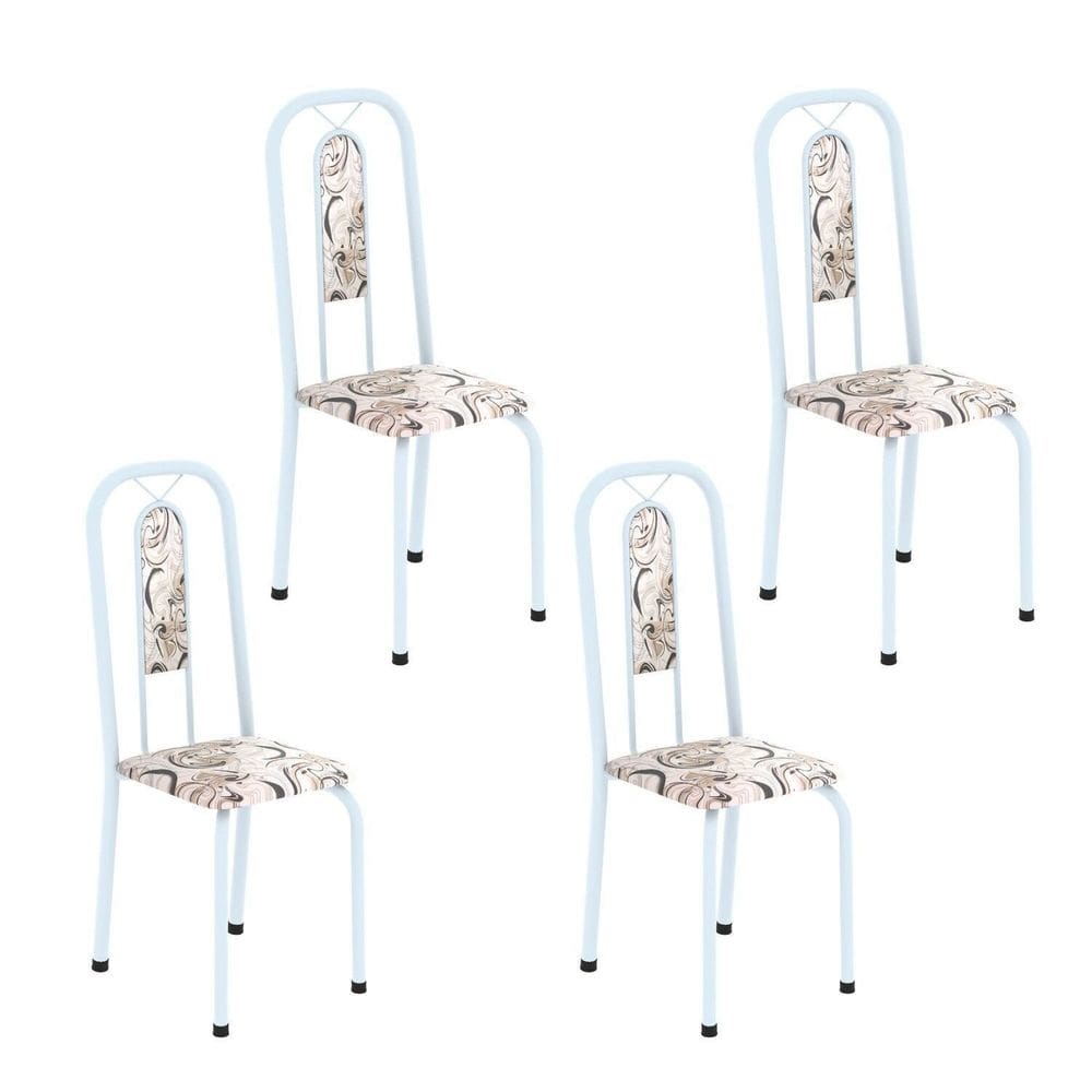 Cadeiras para Sala de Jantar 4 Unidades Lívia Arabesco/ Branco