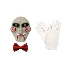 Fantasia Mascara Gravata Luva Boneco Jogos Mortais Halloween