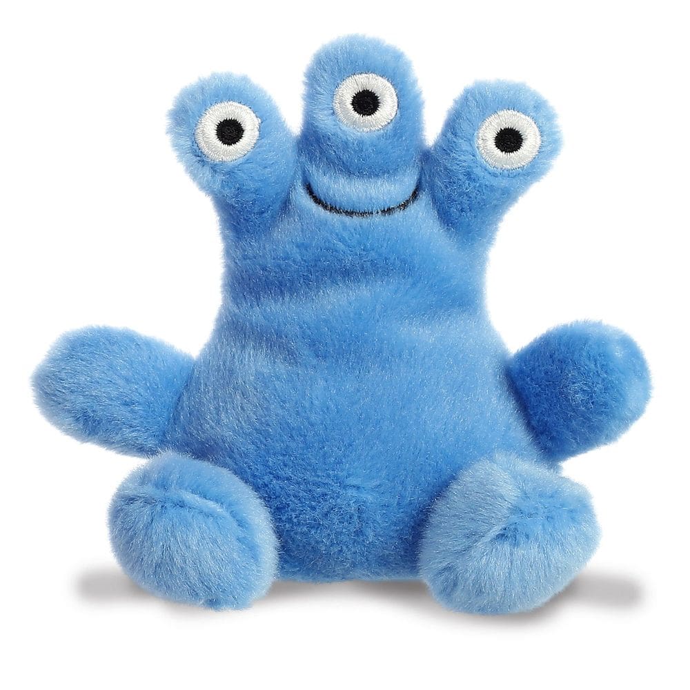 Bicho de pelúcia Aurora® Adorable Palm Pals™ Zeke Monster™ Blue