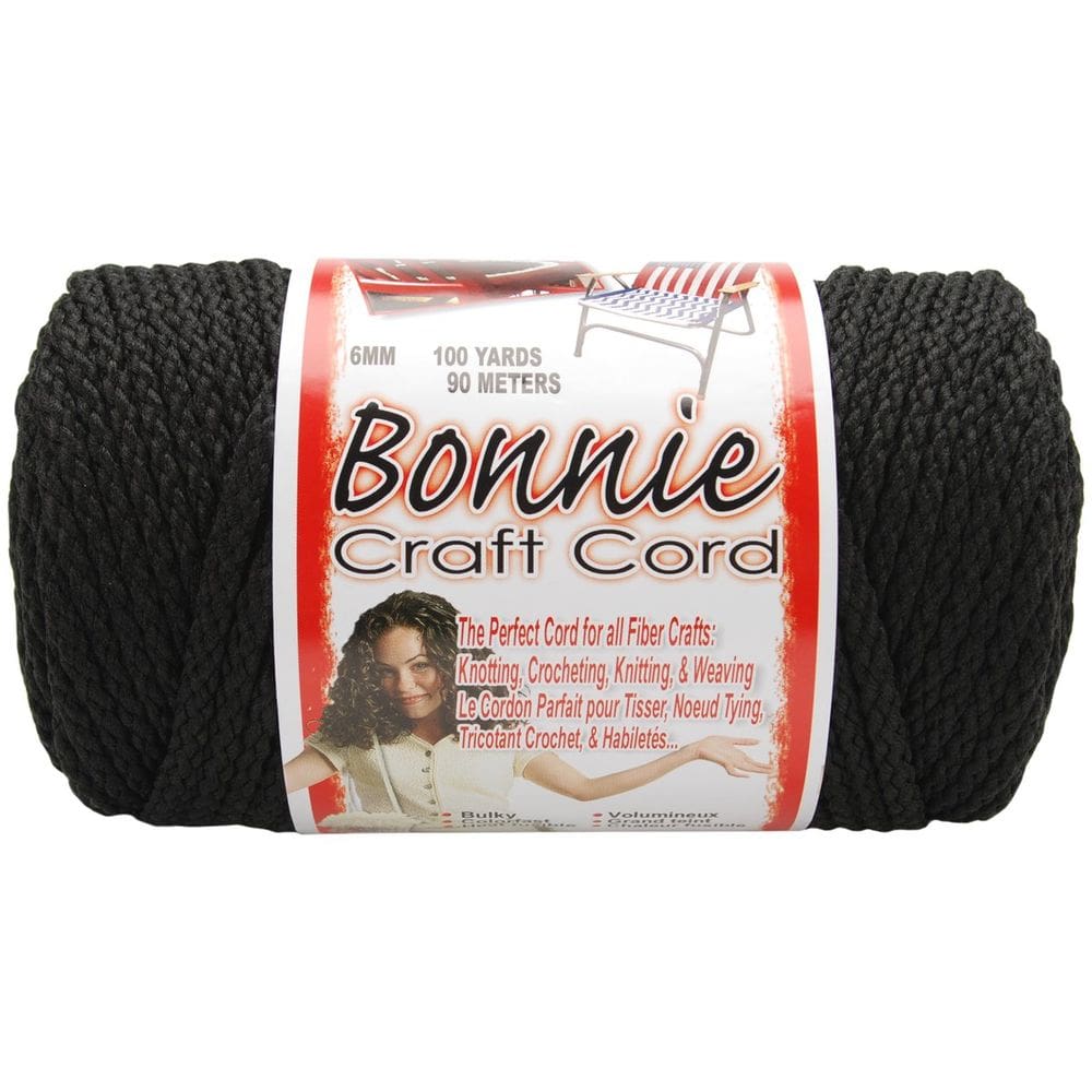 Cordão artesanal em macramé Pepperell Bonnie 6 mm 100 m preto
