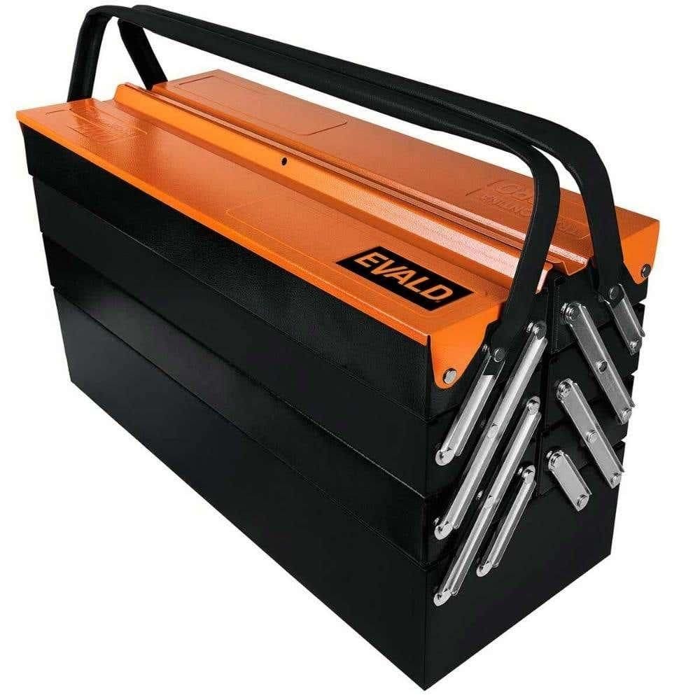 Caixa de Ferramentas Sanfonada 7 Gavetas 50 CM Reforçada Laranja e Preto EVALD By TRAMONTINA