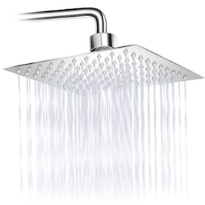 Chuveiro Ducha Quadrado Inox Area Externa Piscina Banheiro Modelo Curvado Prata