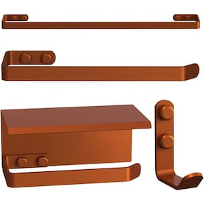 Kit de Acessórios Para Banheiro 4 Peças Rose Gold FS MAX