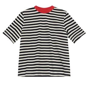 Blusa feminina listrada collab Essendi e Brandili Preto