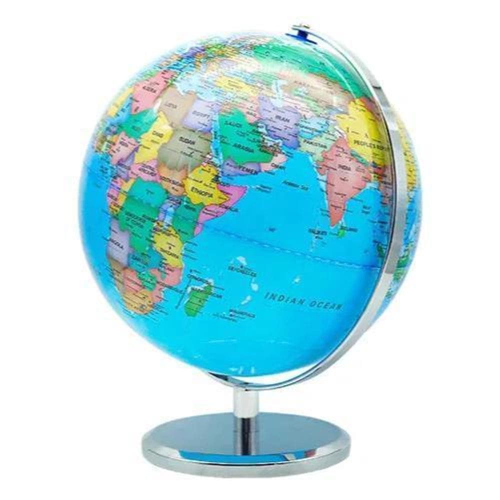 Globo Terrestre Enfeite Decorativo De 33Cm Base De Metal