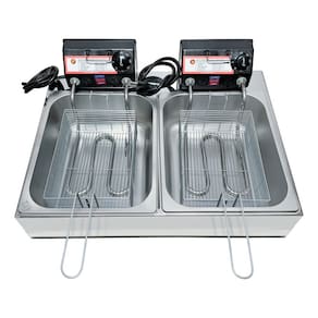 Fritadeira Elétrica Industrial Antichamas 2 Cubas 10 Litros