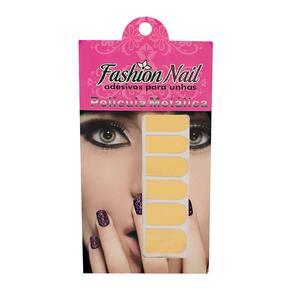Adesivo Unha Fashion Nail Metálica Dourada 1 Cartela com 16 Adesivos