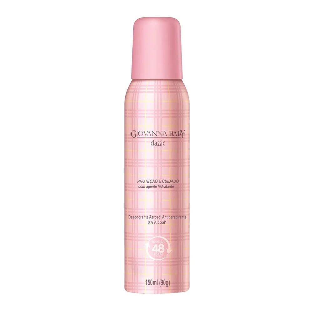 Desodorante Giovanna Baby Classic Rosa Aerosol Antiperspirante 48h com 150ml