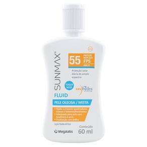 Protetor Solar Sunmax Fluid Pele Oleosa e Mista FPS 55 Loção Fluida com 60ml