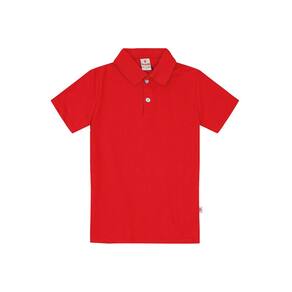 Camisa Polo Básica Infantil Menino Em Malha Vermelho