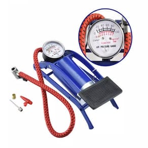 Bomba Ar Alta Pressao Pedal Manometro Encher Pneu Bola Boia Colchao Inflavel Bike Bicicleta Moto Bola