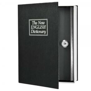 Cofre Camuflado Com Chave Livro Secreto Falso Porta Joias Dinheiro Documentos Em Metal Estante