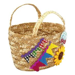 Cesta Palha Junina 12x20cm Playfun - Item Variado