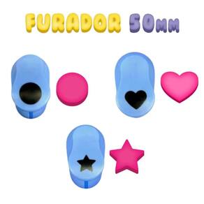 Kit 03 Furador Cortador Perfurador De Eva Papel 50mm Make+ | Artesanal | Scrapbook | Escolar | Artesanato