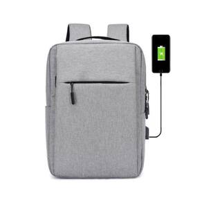 Mochila Bolsa Slim Unissex Para Notebook Saída Usb Escola Faculdade Passeio Viagem Cinza